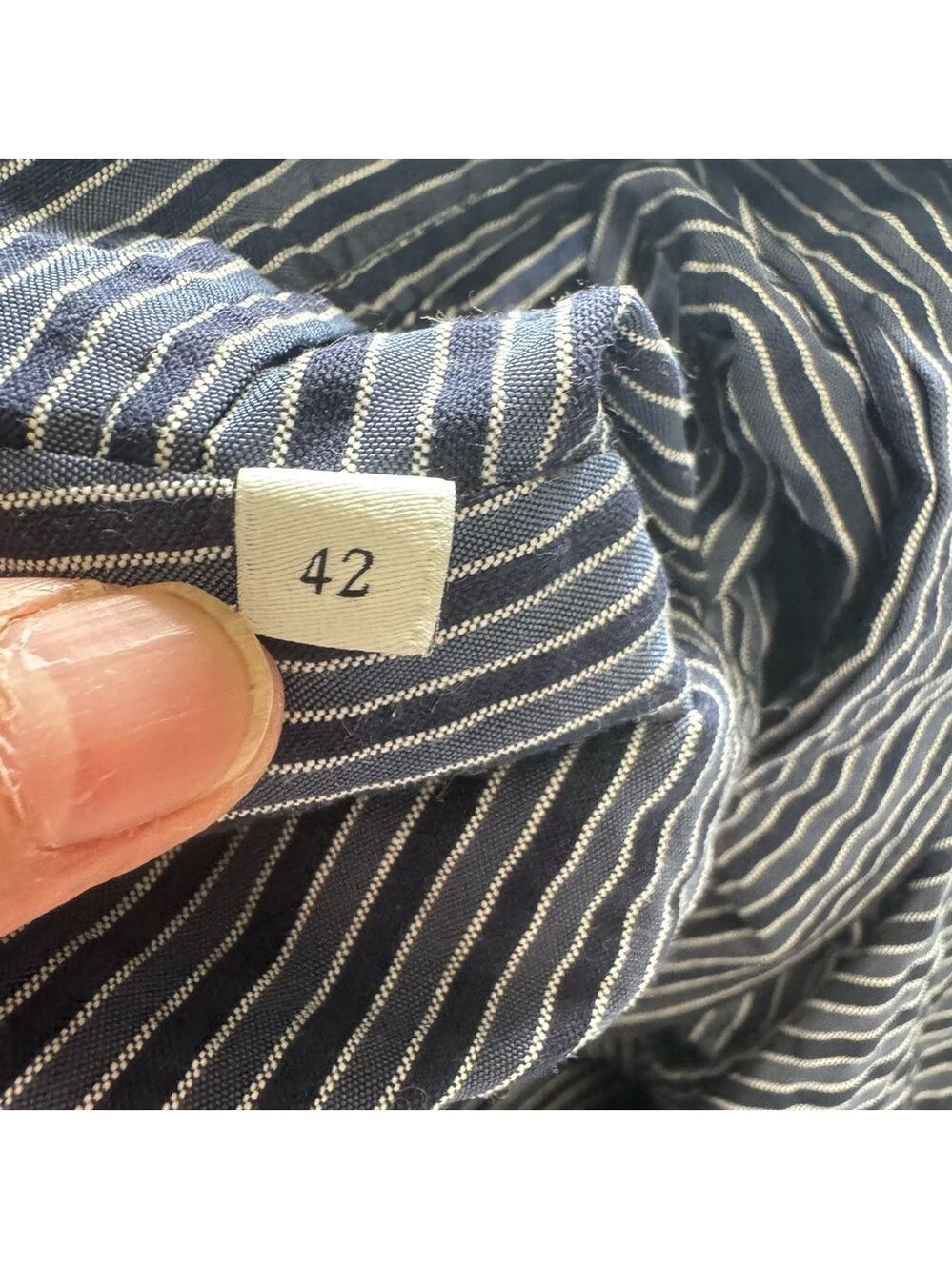 Sandro Kassy Striped Long Sleeve Dress in Blue Stripe SZ 42 , M-L - Picture 12 of 12
